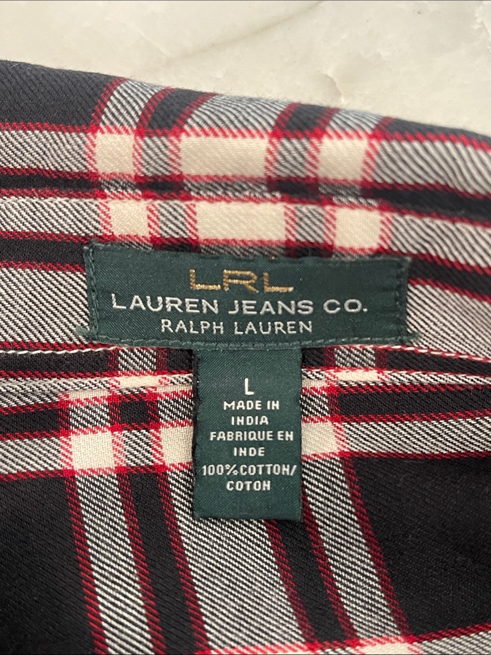 Ralph Lauren Plaid Preppy Cotton Button Down Shirt With Roll Tab Sleeve Size L - Picture 8 of 8